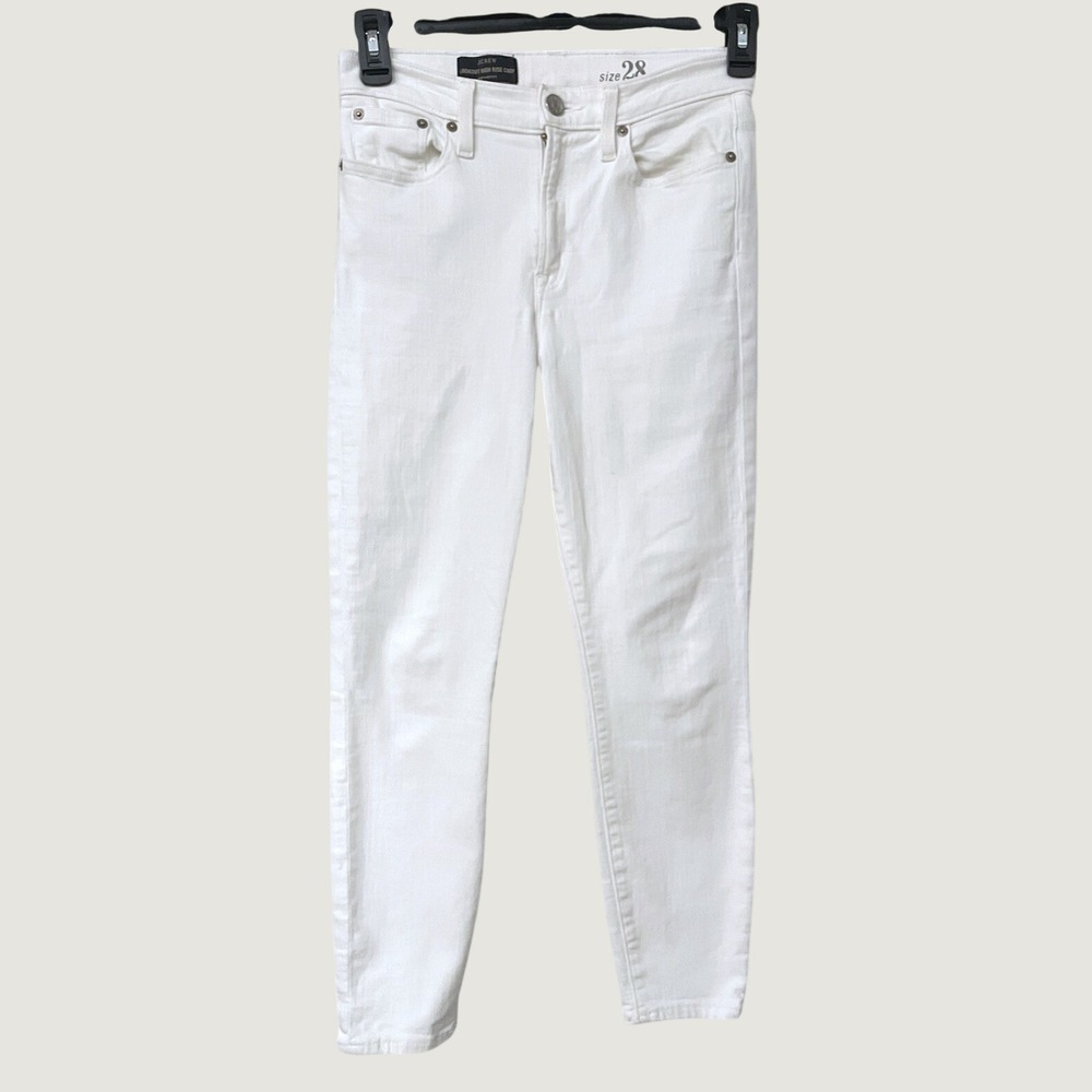 J. Crew High Rise Women's Jeans 28 Skinny White Denim Chic Casual Lookout Sz 28